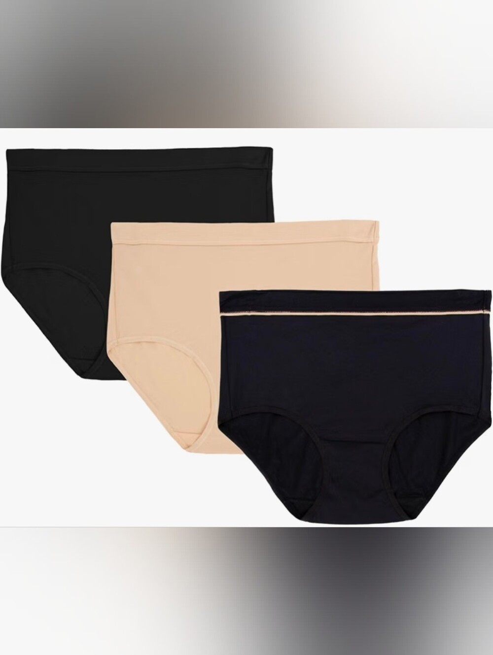 3 Pack Vanity Fair Womens Beyond Comfort Brief Underwear 8 XL Black Neutral